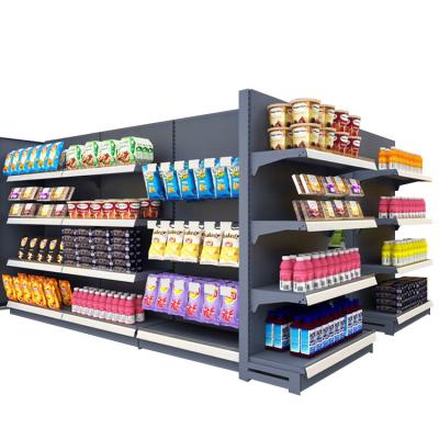 China OEM / ODM Metal Supermarket Shelves Gondola Display Shelves For Retail Products Shop Supermarket for sale