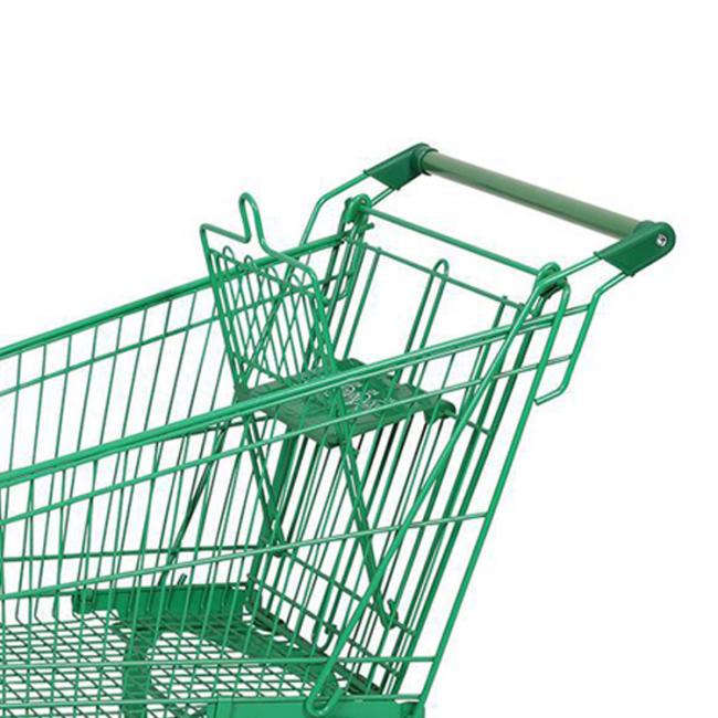 Customizable supermarket shopping cart with rubber wheels