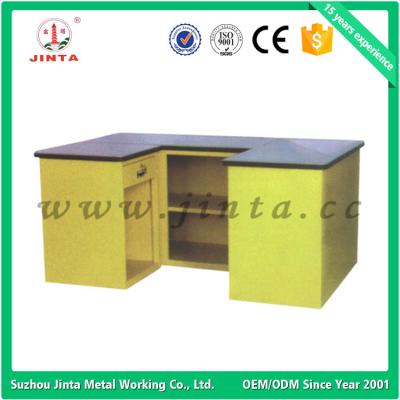 China Yellow Supermarket Checkout Counter With Conveyor Belt OEM for sale
