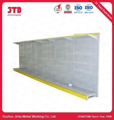 China 300mm 1800mm Gondola Display Shelving ISO9001 Yellow Metal Shelf for sale