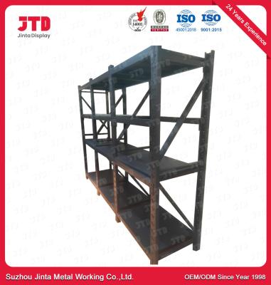 China 500kgs Warehouse Metal Racks BV 4 Tier Black Welded Steel Shelving for sale