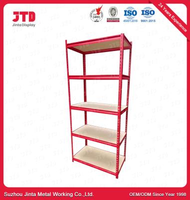 China 1.8m 1.2m Light Duty Metal Shelving 80kg Per Layer Red Rack Warehouse for sale