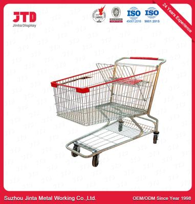 China CE Metal Grocery Cart With Wheels Unfolding 150 Liter American Style for sale