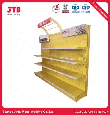 China ISO Power Tools Display Rack With Logo Advertising 4 Layers Shelf for sale