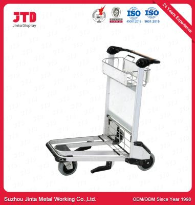 China White Airport Luggage Trolley With Brake 3 Wheels Aluminum Alloy for sale