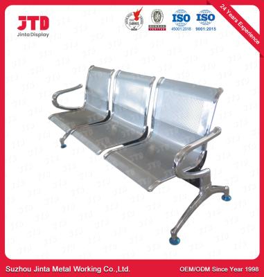 China CE Stainless Steel Airport Chair 4 Wheels SS Chair 3 Seater for sale
