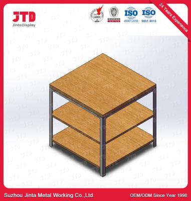 China 150kgs Metal Wood Shelving Unit MDF 3 Tier Display Rack for sale