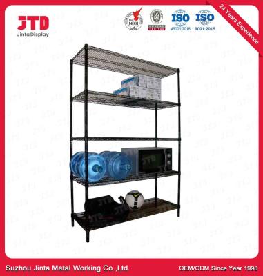 China 6FT 120kgs Wire Display Shelving ODM Black Living Room Shelves for sale