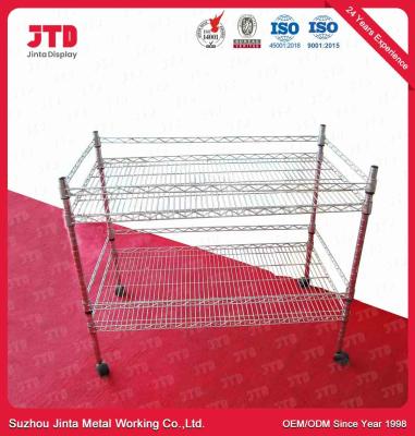 China 1000mm Wire Display Shelving 100kgs Two Layer Dish Rack for sale