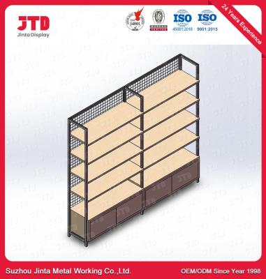 China Metal del CE y estantes de exhibición de madera de madera de la panadería de la unidad 120kg de la estantería de pared en venta