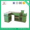 China Green Supermarket Checkout Counters ODM Cash Register With Conveyor Belt for sale