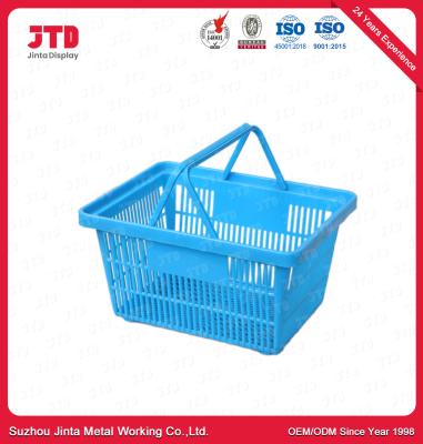 China Blue Plastic Trolley Basket 26L For Shopping HDPP Material for sale