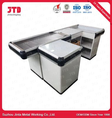 China Retail Store Conveyor Belt Checkout Counter With Sensor Steel Q195 for sale