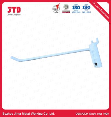 China Single Line Powder Coated White Pegboard Hook For Supermarket 300mm 350mm for sale