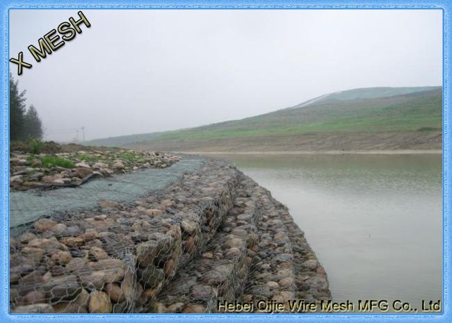 6x8cm Hole Seawall Protection Pvc Coated Hexagonal gabion basket for retainer wall