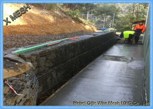 6x8cm Hole Seawall Protection Pvc Coated Hexagonal gabion basket for retainer wall