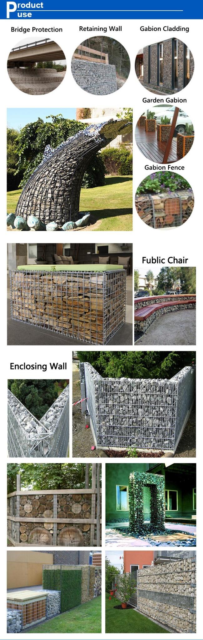 200x100x100 Cm Galvanized Welded Wire Stone Cage Gabion Basket