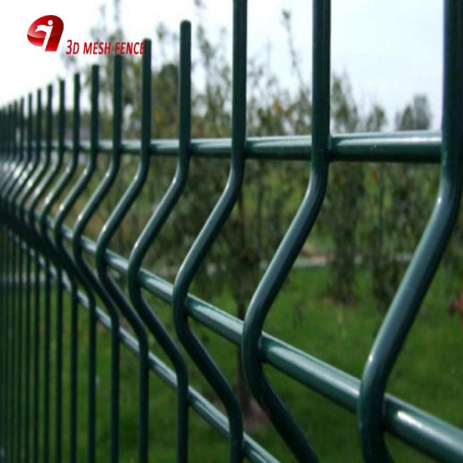 Green Vinyl Coated Decorative 3D Fence Panels Welded Wire Mesh For Playground