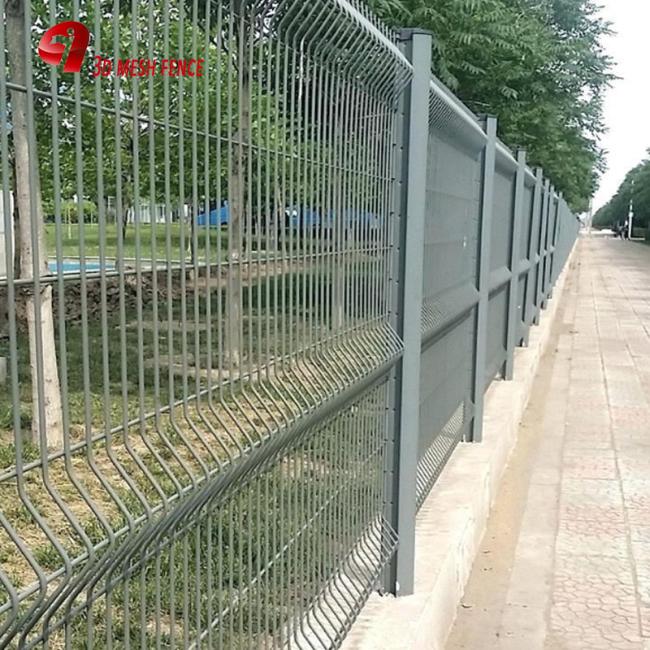 Green Vinyl Coated Decorative 3D Fence Panels Welded Wire Mesh For Playground