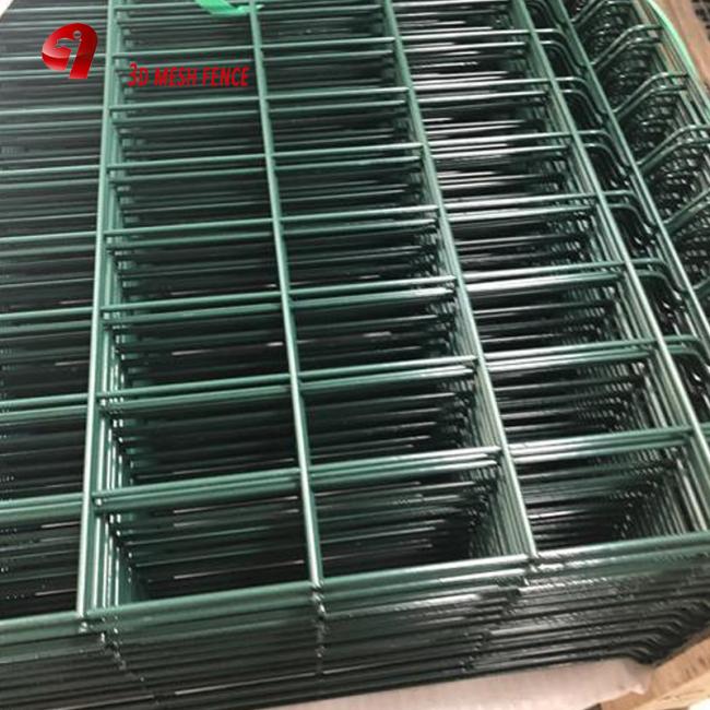 Green Vinyl Coated Decorative 3D Fence Panels Welded Wire Mesh For Playground