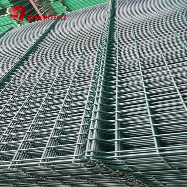 Green Vinyl Coated Decorative 3D Fence Panels Welded Wire Mesh For Playground