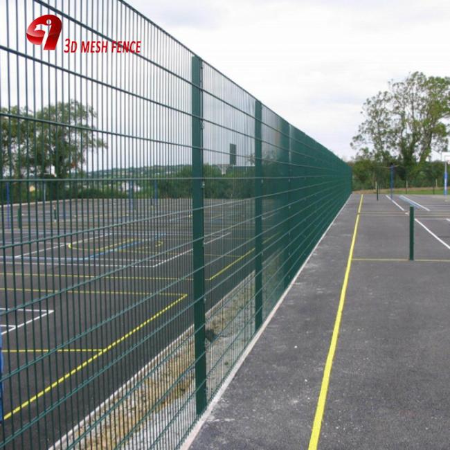 Green Vinyl Coated Decorative 3D Fence Panels Welded Wire Mesh For Playground