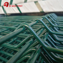 Green Vinyl Coated Decorative 3D Fence Panels Welded Wire Mesh For Playground