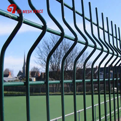 Green Vinyl Coated Decorative 3D Fence Panels Welded Wire Mesh For Playground