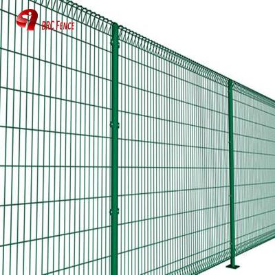 China Residentional Roll Top permanency powder coated Hot Dipped brc metal welded wire mesh fence with post for sale