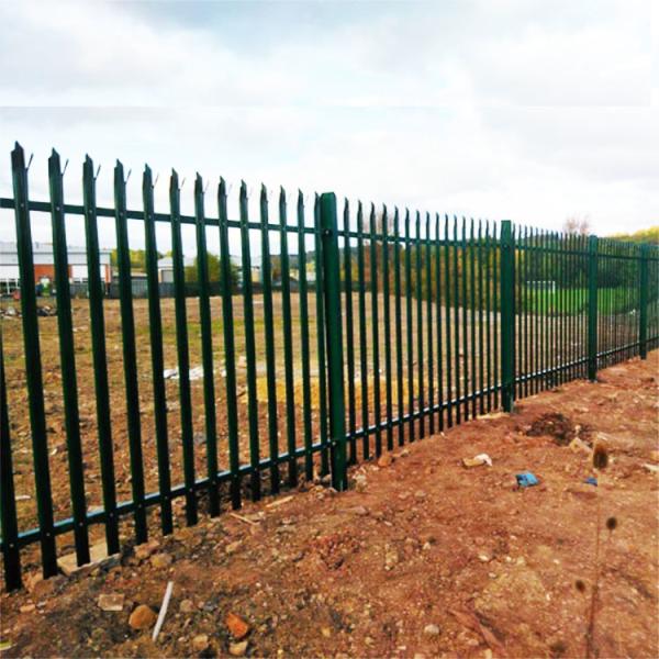 Quality 2700mm High Industrial Security Triangle Spear Top Galvanized Steel Metal Palisade Fence Low Carbon Steel Iron W Wall 15 Years for sale