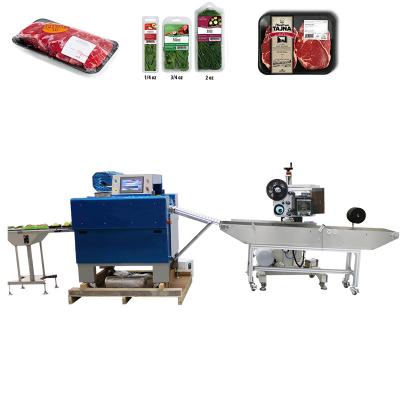 China Video Uitgaande-inspectie Houtverpakkingsmachine voor vleesverwerkte etikettering met printer en schaal Te koop