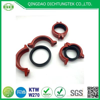 China 70A Rubber Pipe Fitting ISO9001 Groove Steel Clip Ductile Iron Pipe Clamp for sale