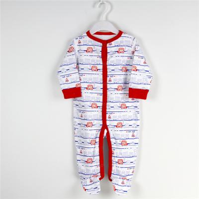 China Colored Cotton Baby Sleepsuits Cotton Baby Romper , Infant Newborn Baby Sleepsuit for sale