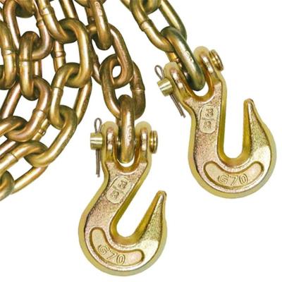 China Supply G70 lashing chain with two grab hooks for sale