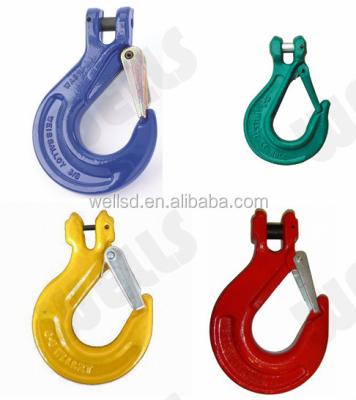 China Wells Forged Safety Clevis Grab Hook With Latch US Type G80 Alloy Steel roll-forged for sale