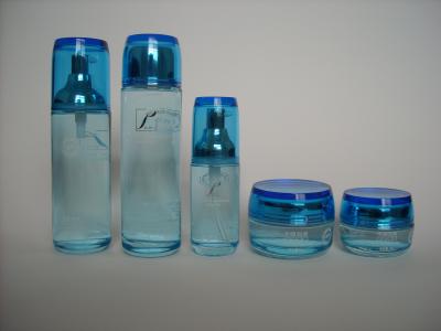 Cina Bottiglie di vetro d'imballaggio di timbratura calde e barattoli del cosmetico vuoto di Personlized 120ML 35ML 50G in vendita