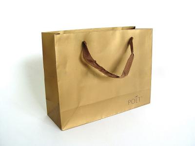 China high quality Imprinted Brown Craft  Wax Paper Carrier Bags for Shopping for sale