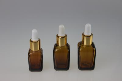 China Amber Essential Oil Glass Bottles personalizada 35ML 25ML 15ML com conta-gotas à venda
