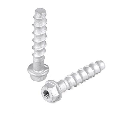 China Top- Steel M10 60mm Flange Hex Bolt Screw Masonry Bolt Thread Rod Concrete Screw Bolts for sale