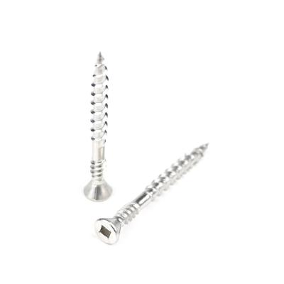 China 10 X50 Square Head Countersunk Chipboard Screws Double Thread With Ribs for sale