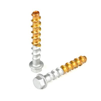 China Customized Support Bimetal 304 Hex Washer Concrete Screw 3/8''X4 for sale