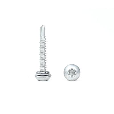 China Oval Head Stainless Steel SUS410 Self Drilling Tek Screw With Epdm Washers For Roofing for sale