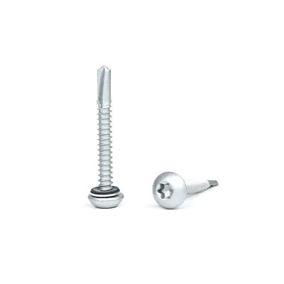 China SUS410 Stainless Steel Button Head Torx Screw With Washer Roof Shield Self Drilling Screws for sale