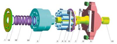중국 궤도 유형 트랙터 Vickers 피스톤 펌프는 모충 PVE62 PVH131dieselD8R dieselD9R를 분해합니다 판매용