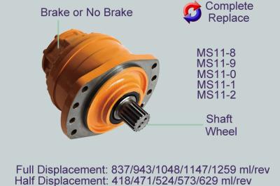 China MS83 Poclain Hydraulic Motor Parts With Drive Shaft / Front Cover / Plunger Piston for sale