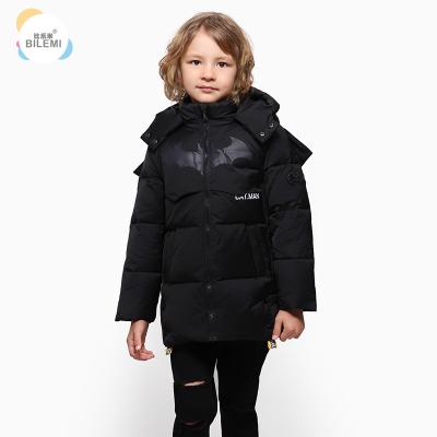China Winter Coats Detachable Cap Bat Design Sense Clothes Children Red Black Boys Lightweight Down Jacket for sale