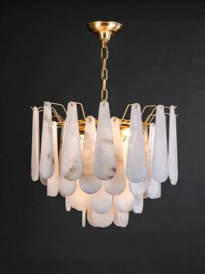China Minimalist Modern Decorative Lamps 80lm Alabaster Stone Chandelier for sale