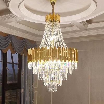 China Nicht rostender moderner Crystal Chandelier Brushed Gold Dining Raum-Leuchter ISO9001 E12 zu verkaufen