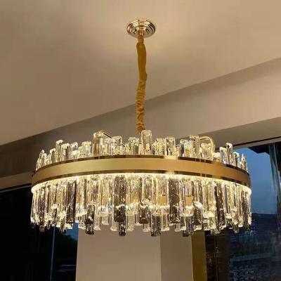 China 70W 150W Luxury Pendant Lights K9 Crystal Effect Round Pendant Chandelier for sale