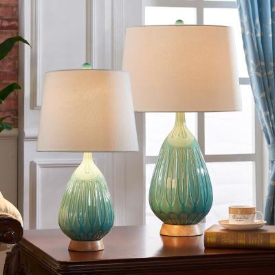 China Home Decoration Round Traditional Ceramic Table Lamps 31W 41W E27 Light Source for sale